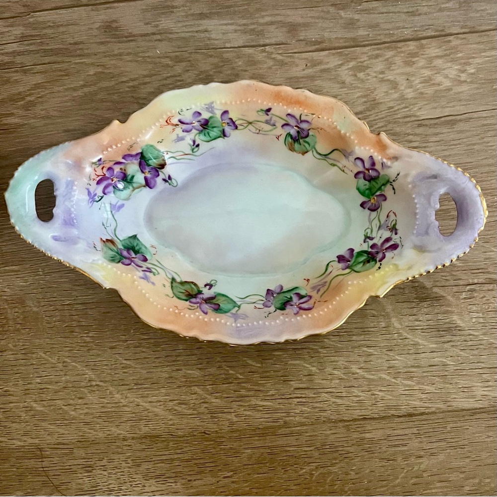 Antique 1899-1918 O&E.G. Royal Austria Hand Painted‎ Dish Bowl Artist Signed